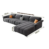 Minimalist Modular Velvet Sectional Compressed Sofa - 400 x 95 x 40 x 180 cm - Compressed Sofa