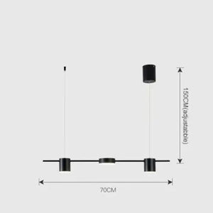 Minimalist Nordic LED Ceiling Chandelier - 3 Heads Black / AC 100-130v / Cold White - Lamps