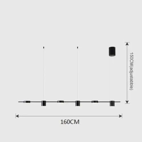Minimalist Nordic LED Ceiling Chandelier - 6 Heads Black / AC 100-130v / Cold White - Lamps