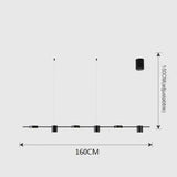 Minimalist Nordic LED Ceiling Chandelier - 6 Heads Black / AC 100-130v / Cold White - Lamps