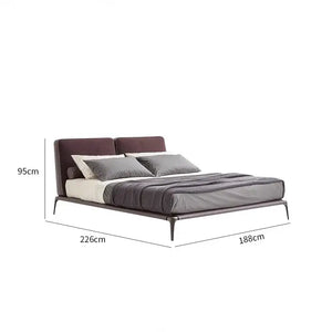 Minimalist Soft Upholstered Headboard Bed Frame - Bedroom
