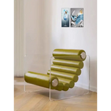 Modern Acrylic Suspension Microfiber Leather Chair - Chair