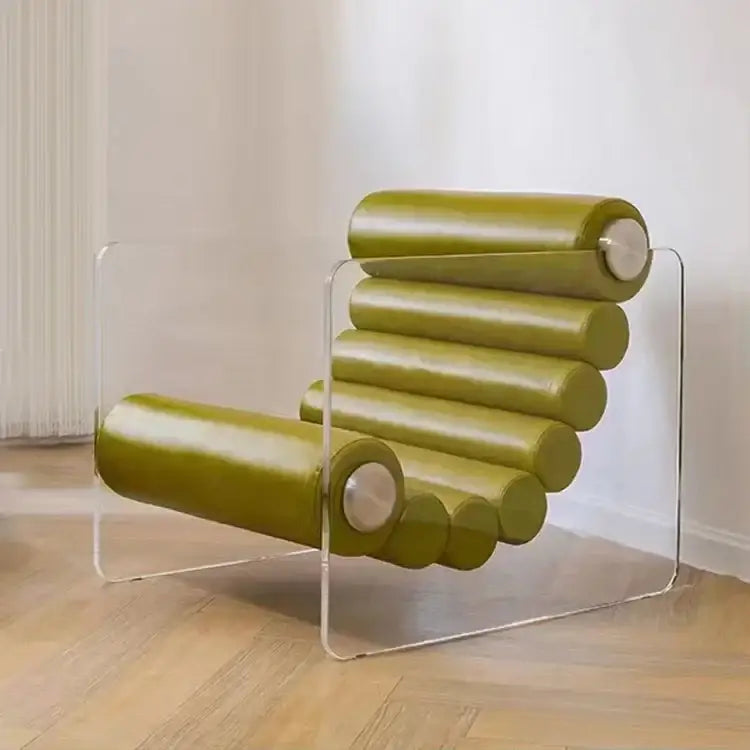 Modern Acrylic Suspension Microfiber Leather Chair - Green - Chair