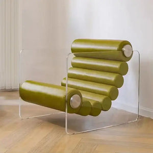 Modern Acrylic Suspension Microfiber Leather Chair - Green - Chair