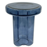 Modern Artistic Glass Round Coffee End Table - Blue - Multifunctional coffee table