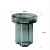 Modern Artistic Glass Round Coffee End Table - Green - Multifunctional coffee table
