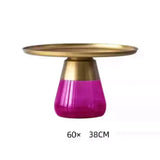 Modern Artistic Glass Round Coffee End Table - Multifunctional coffee table