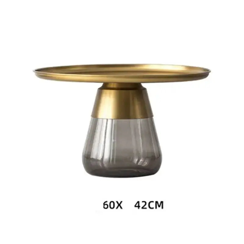 Modern Artistic Glass Round Coffee End Table - Multifunctional coffee table