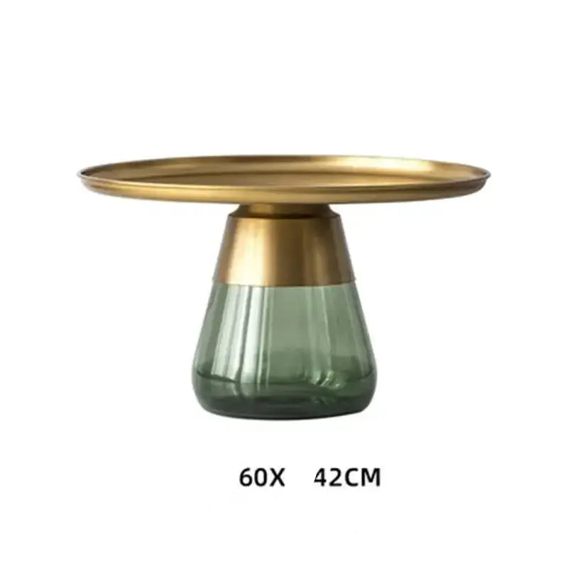 Modern Artistic Glass Round Coffee End Table - Multifunctional coffee table