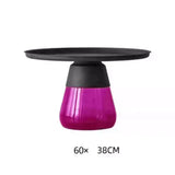 Modern Artistic Glass Round Coffee End Table - Multifunctional coffee table