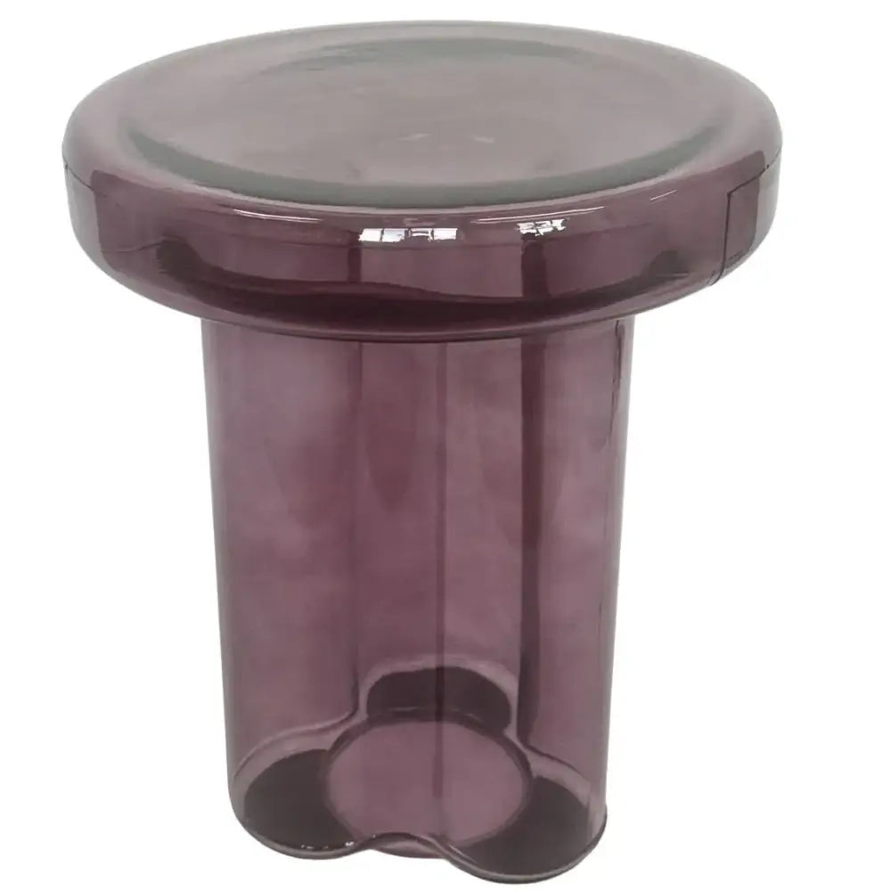 Modern Artistic Glass Round Coffee End Table - Purple - Multifunctional coffee table