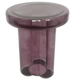 Modern Artistic Glass Round Coffee End Table - Purple - Multifunctional coffee table