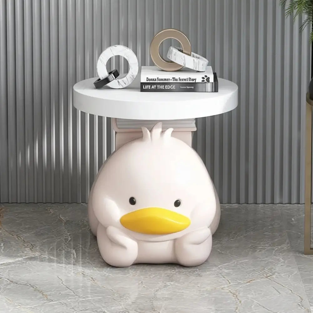 Modern Cartoon Duck Ornament Tray Side Table - Beige - Multifunctional coffee table