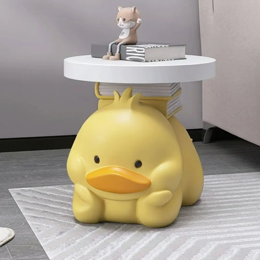 Modern Cartoon Duck Ornament Tray Side Table - Yellow - Multifunctional coffee table
