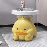Modern Cartoon Duck Ornament Tray Side Table - Yellow - Multifunctional coffee table