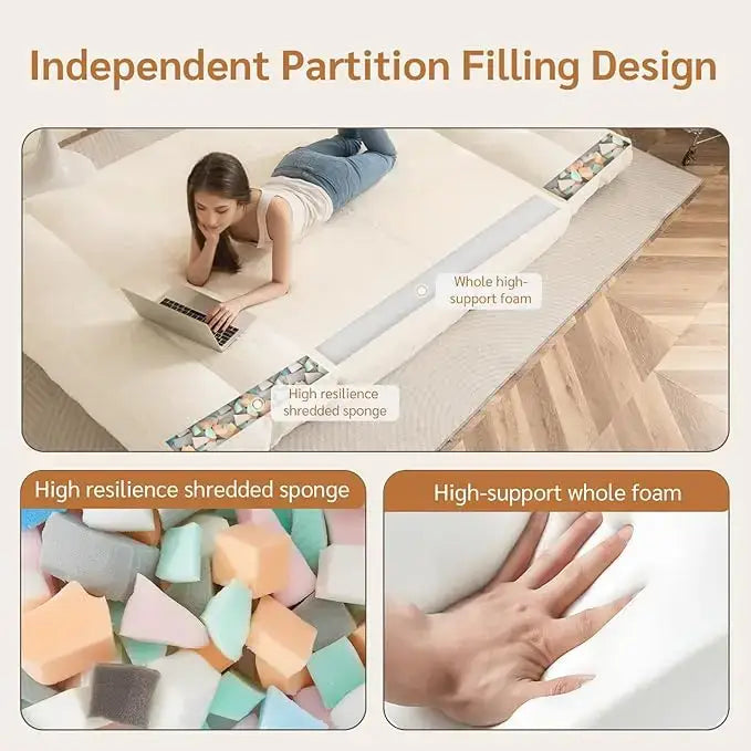 Modern Convertible Bean Bag Folding Fur Sofa Bed - Compressed Sofa