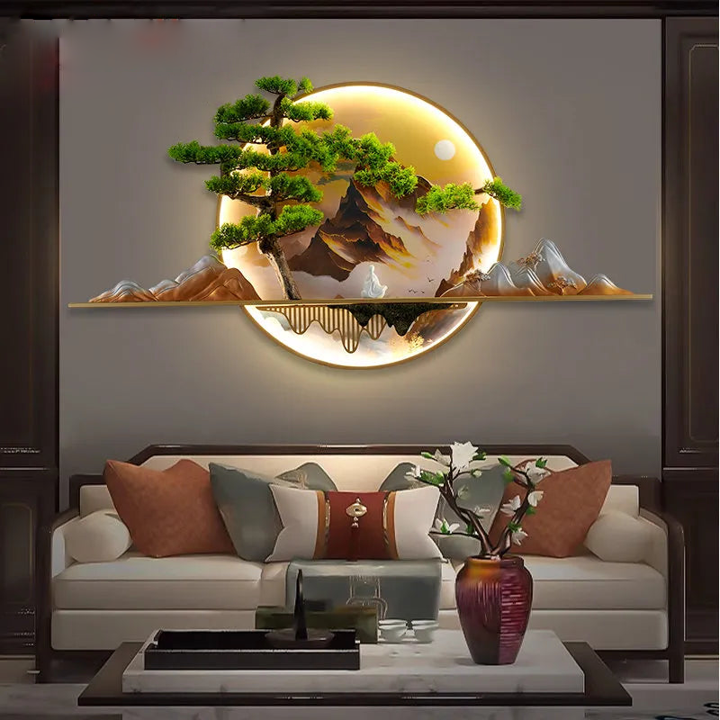 Moderne kreative Landschaft Wandbild LED Wandleuchte