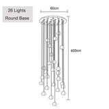 Modern Crystal Chandelier LED Long Pendant - Dia 60cm 26Lights / Warm white 3000K - Lamps