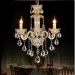Modern Crystal K9 Candle Chandelier Lamp - 2 Arm wall Lamp / Silver Metal / Without Bulbs|110v-127v - Chandelier