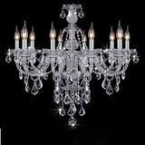Modern Crystal K9 Chandelier Lamp - 10 Arm Lights / Silver with Cognac / Without Bulbs - Chandelier