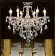 Modern Crystal K9 Chandelier Lamp - 6 Arm Lights / Silver with Cognac / Without Bulbs - Chandelier