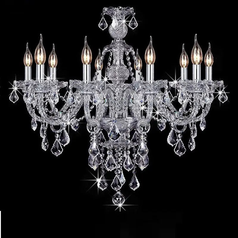 Crystal K9 Chandelier Polished Chrome Flush Mount Lighting - view 5