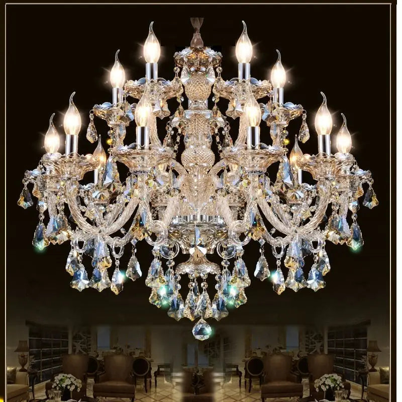 Crystal K9 Chandelier Polished Chrome Flush Mount Lighting - view 10