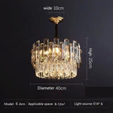 Modern Crystal Luxury Chandelier Golden Lamp - Diameter 40cm / Warm white - Chandelier
