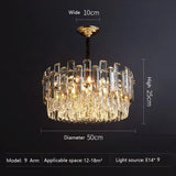 Modern Crystal Luxury Chandelier Golden Lamp - Diameter 50cm / Warm white - Chandelier