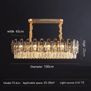 Crystal Golden Chandelier Flush Mount Lighting 40-75cm - view 5