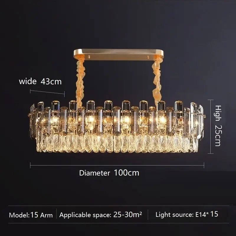 Crystal Golden Chandelier Flush Mount Lighting 40-75cm - view 5