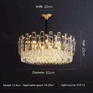Crystal Golden Chandelier Flush Mount Lighting 40-75cm - view 9