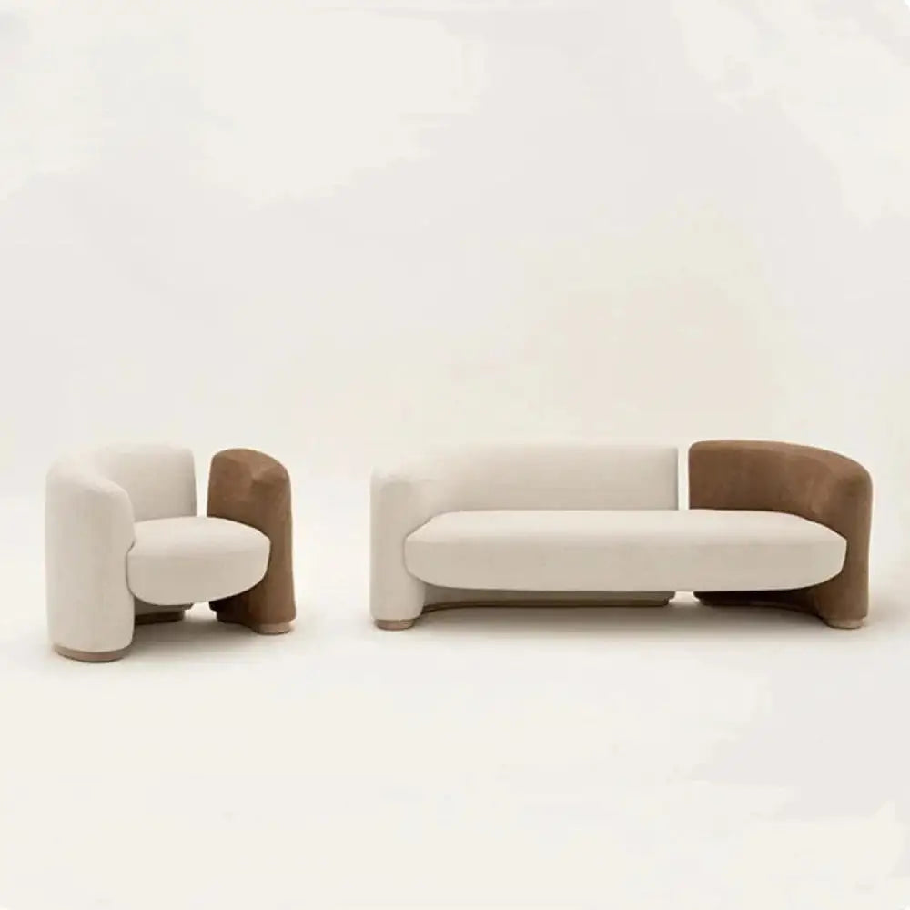 Modern Curved Cashmere Sofa Creative Color Matching Luxury - Beige - Sofa