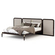 Modern Double Wooden Widened Backrest Bed Frame - Dark Gray / King - Bedroom