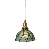 Modern Glass LED Pendant Switch Hanging Lamp - Green Black - 20 x 12 x 150 cm / Not Inlcude Bulb - Ceiling Lamp