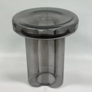 Modern Artistic Glass Round Coffee End Table - Light Grey - Multifunctional coffee table