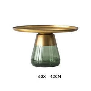 Modern Artistic Glass Round Coffee End Table - Multifunctional coffee table