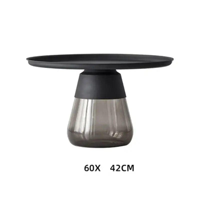 Modern Artistic Glass Round Coffee End Table - Multifunctional coffee table