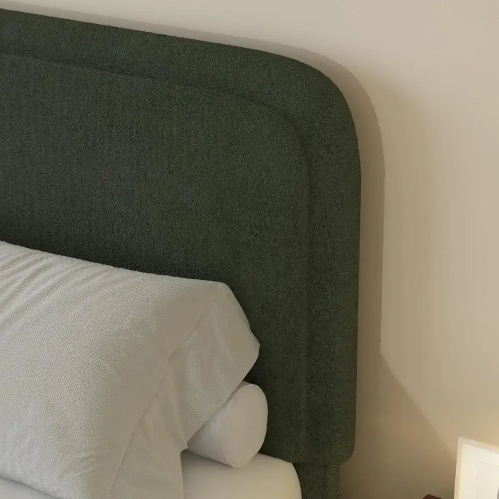 Modern Headboard Rounded Corners Frame Platform Bed - Home