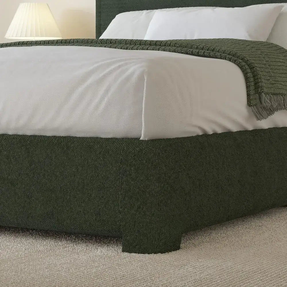 Modern Headboard Rounded Corners Frame Platform Bed - Home