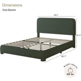 Modern Headboard Rounded Corners Frame Platform Bed - Home