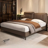 Modern High Headboard Double Bed Frame - Bedroom