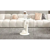 Modern Irregular Base Oval Side Coffee Table - White Table 50cm - Multifunctional coffee table