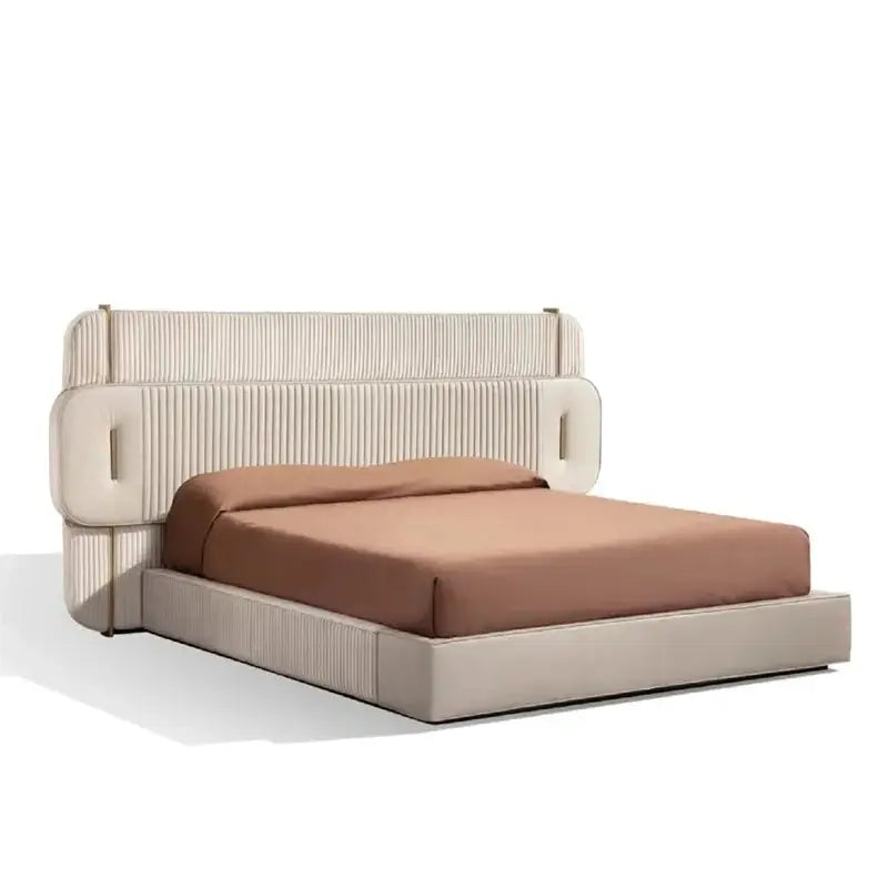 Modern Italian Luxury Oversized Backrest Bed - Bedroom