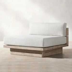 Modern Japanese Garden Sofa detail showcasing waterproof cushion material and contemporary japandi design elements