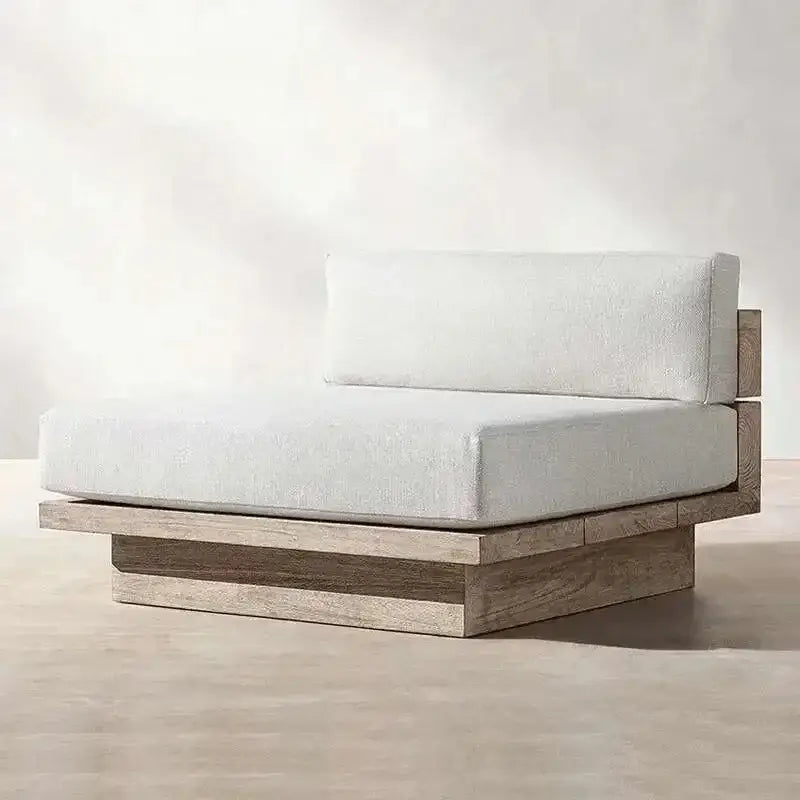 Modern Japanese Garden Sofa detail showcasing waterproof cushion material and contemporary japandi design elements