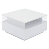 Modern LED 2 Drawers Transparent Coffee Table - White - Multifunctional coffee table