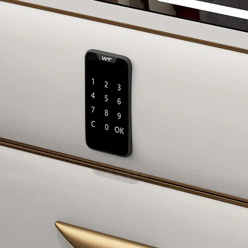 Modern LED Nightstand with Charger Drawers with Key - Bedside Table