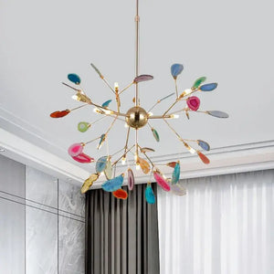 Modern Led Tree Chandeliers - Colorful agate / 16 Lights - Lamps