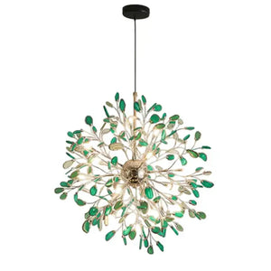 Modern Led Tree Chandeliers - Green agate / 20 Lights - Lamps